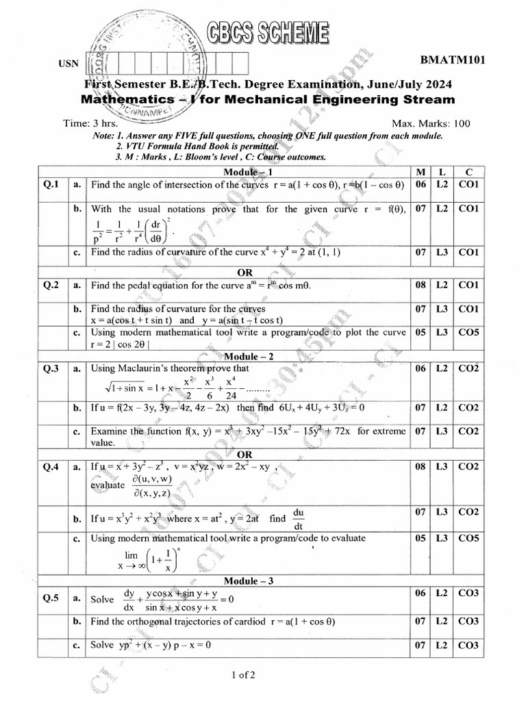 C group mechanical engg 2022 scheme vtu question with model papers