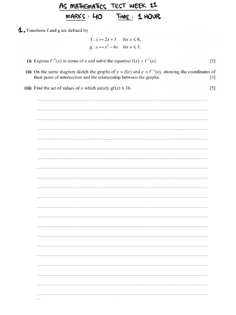 Mathematics Test Week 11 Overview | PDF