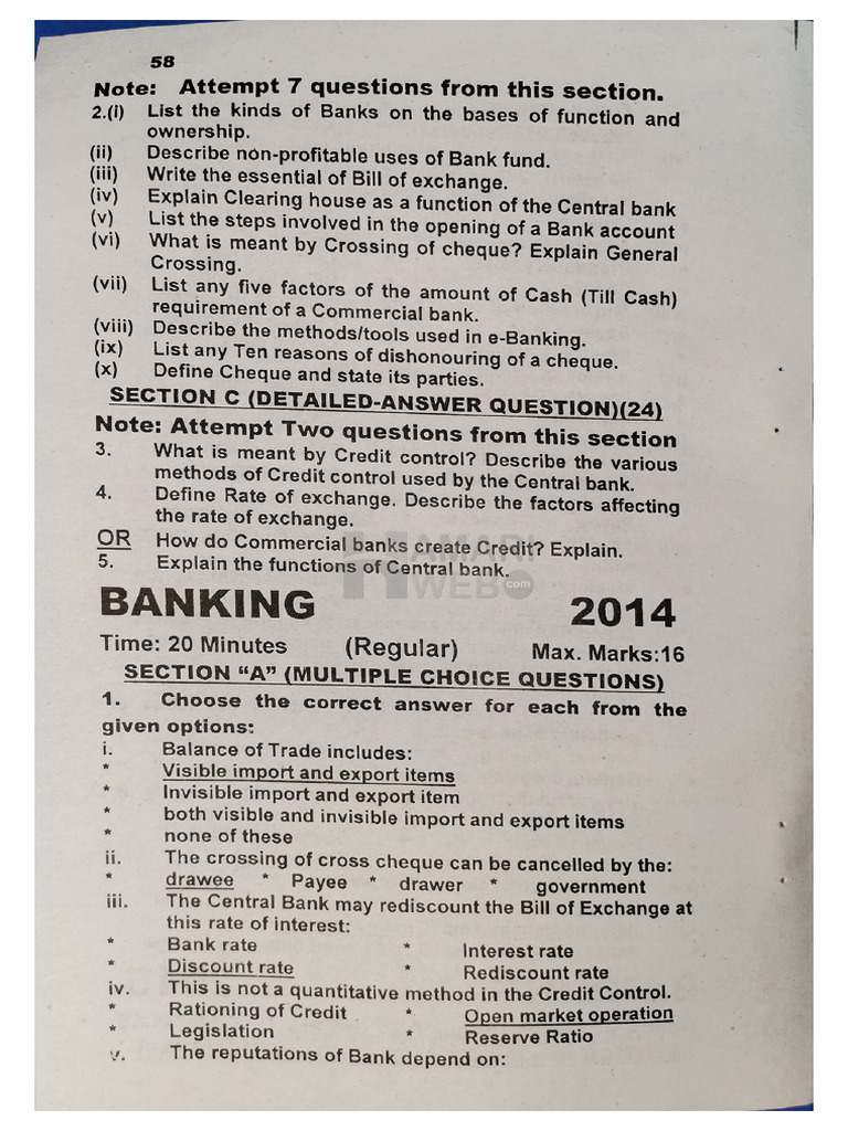 Pastpaperbanking 2015 | PDF