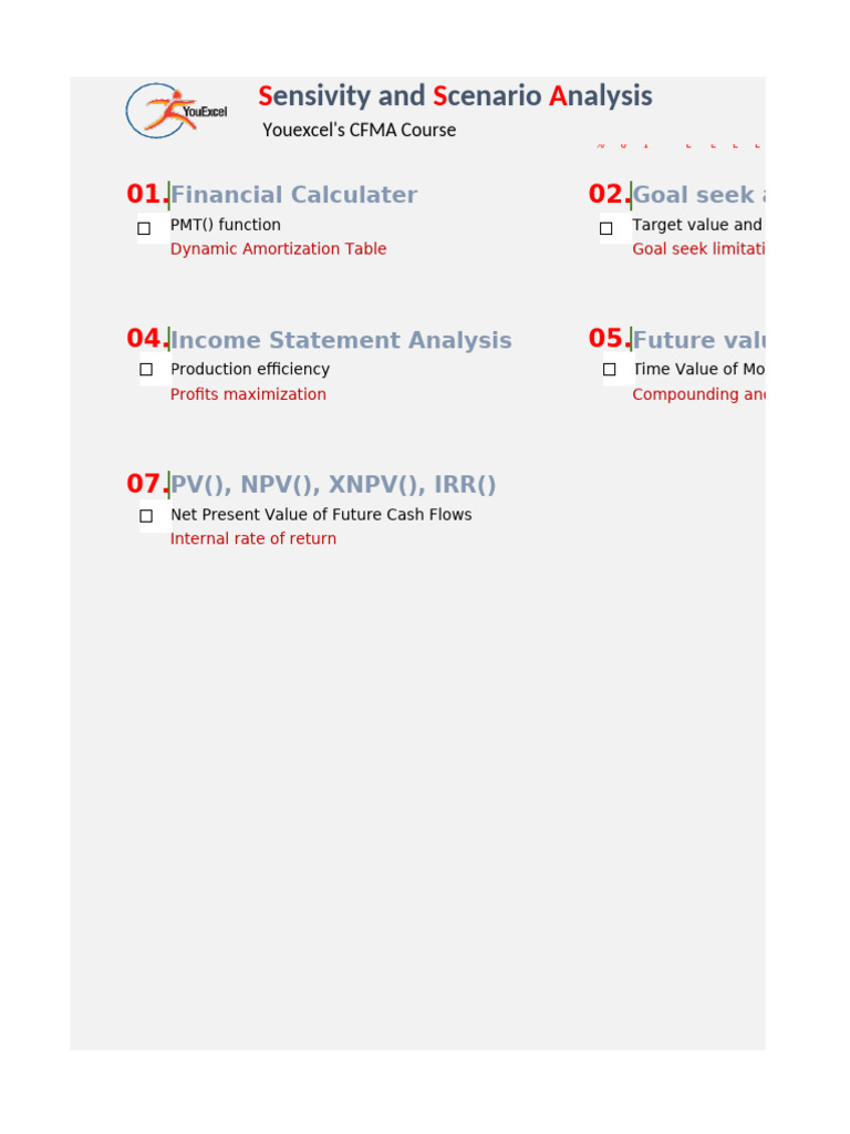 Youexcel CFMA Course Overview | PDF | Net Present Value | Business ...