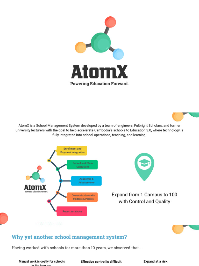 AtomX: School Management Simplified | PDF | Analytics | Business