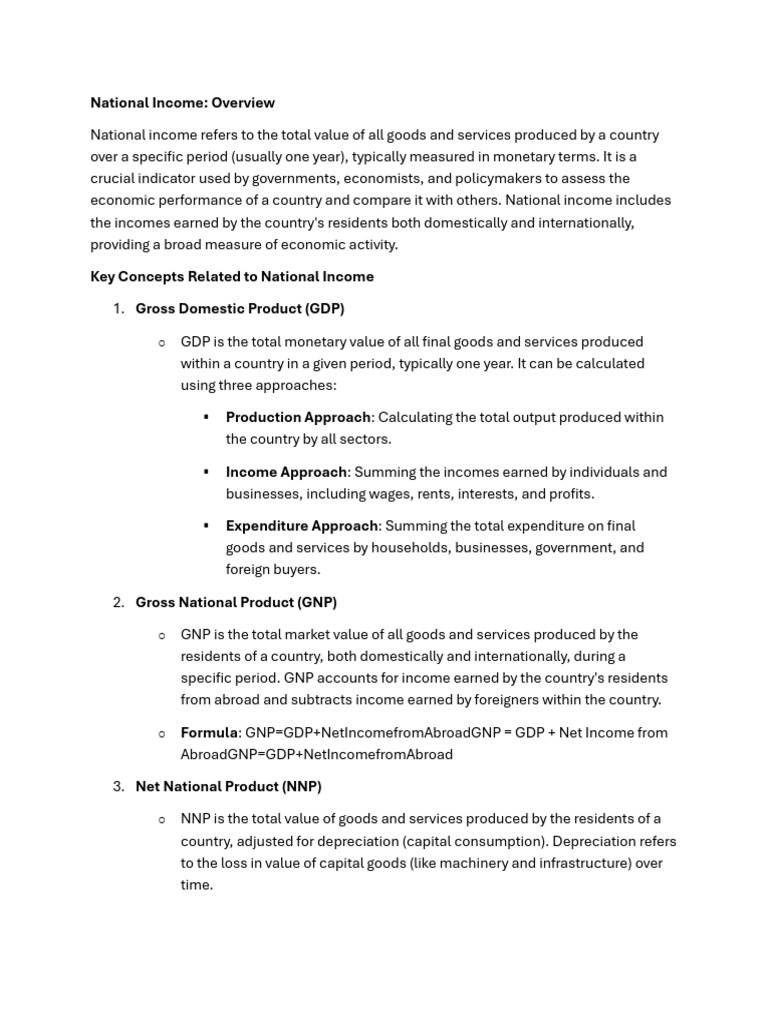 National Income | PDF | Measures Of National Income And Output | Income