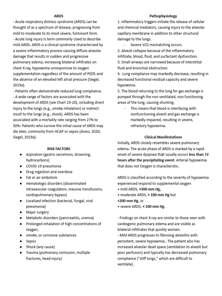 Understanding Acute Respiratory Distress Syndrome | PDF | Lung ...