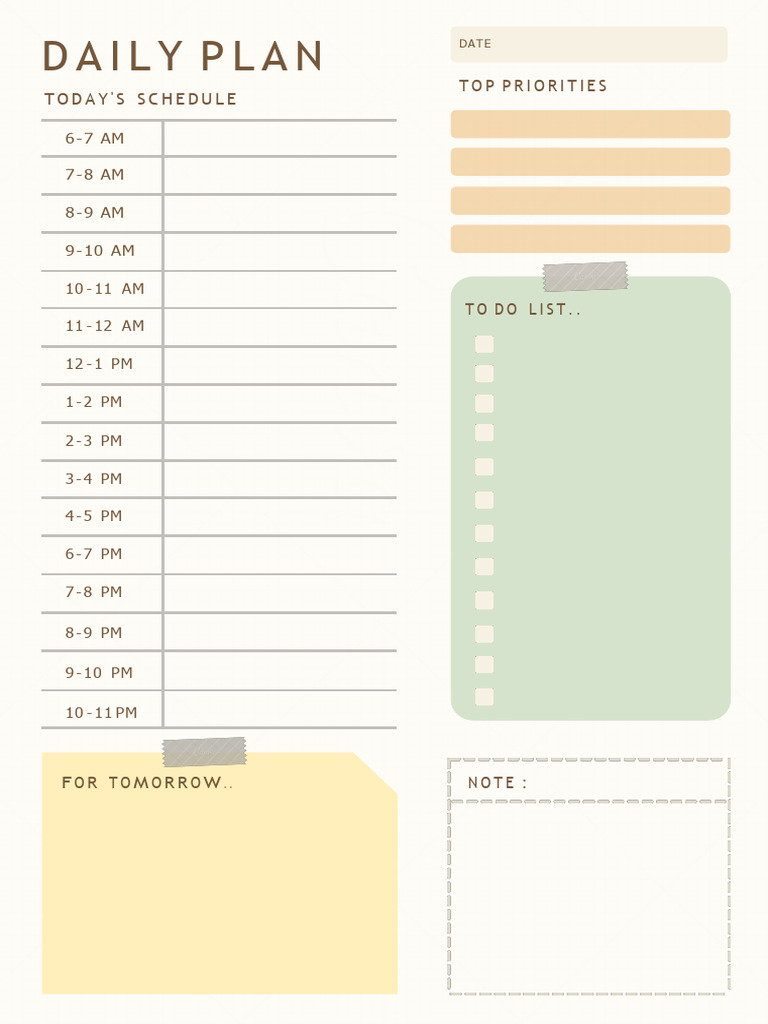 Daily Schedule and To-Do List | PDF