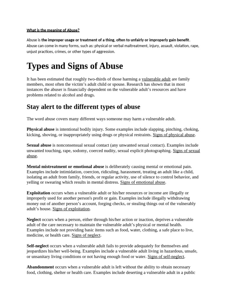 Abuse Is The Improper Usage or Treatment of A Thing | PDF | Cirrhosis ...