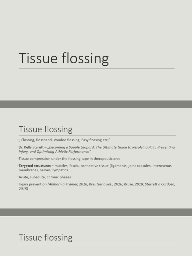 Tissue Flossing Techniques in Therapy | PDF