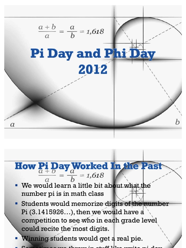 Pi Day and Phi Day 2012 | Pi | Ratio