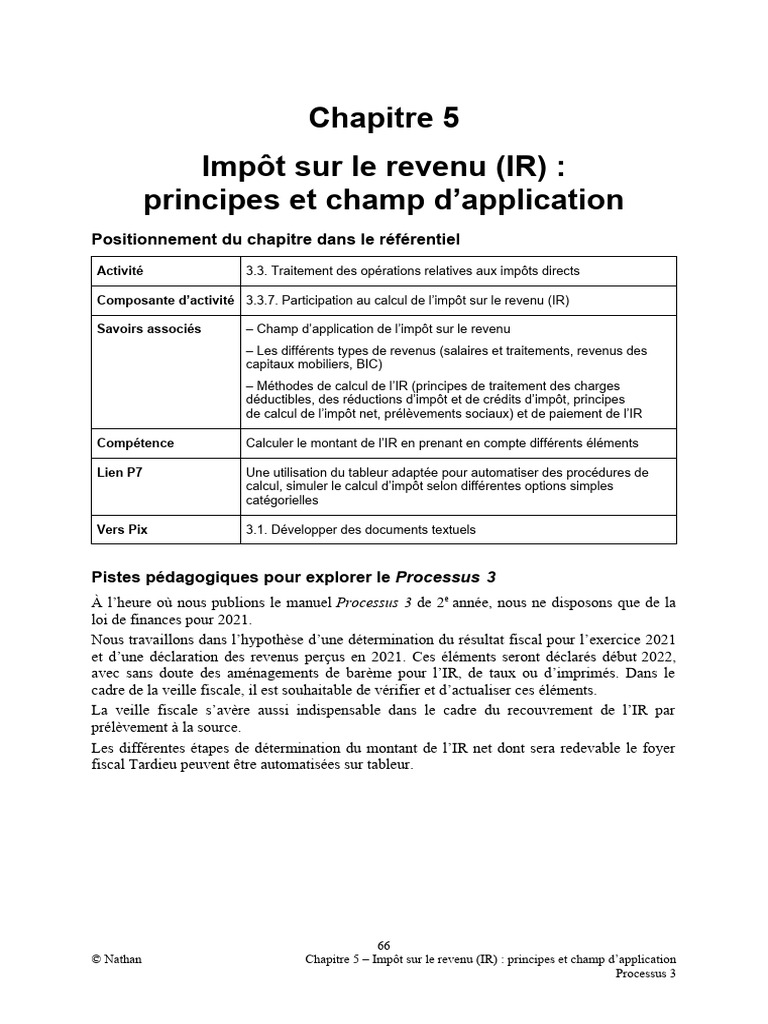 Calcul de l'impôt sur le revenu (IR) | PDF | Impôt sur le revenu | Impôts
