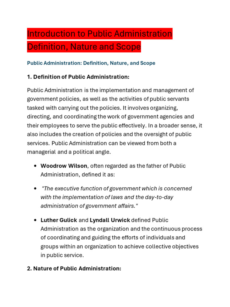 Understanding Public Administration Basics | PDF | Public Choice ...