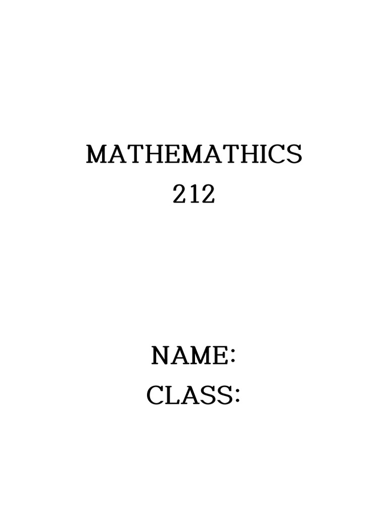 Math 212 Pdf