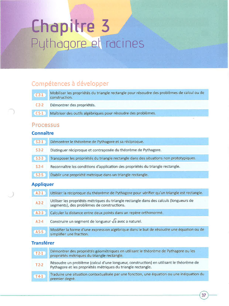 Chapitre 03 Pythagore et racines | PDF