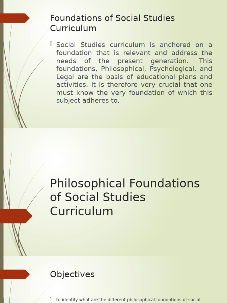 Philosophical Foundation of Social Studies Curriculum | PDF