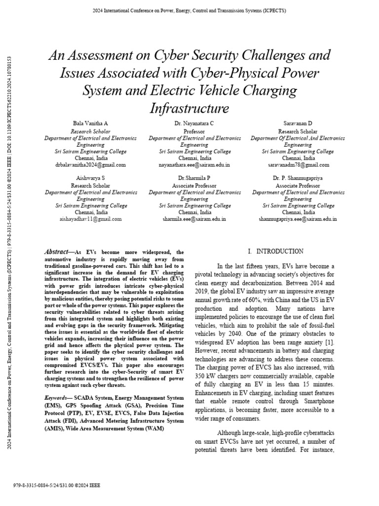 Cybersecurity Risks in EV Charging Systems | PDF | Computer Security ...