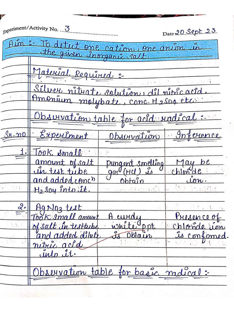 Chemistry Experiment 3 | PDF