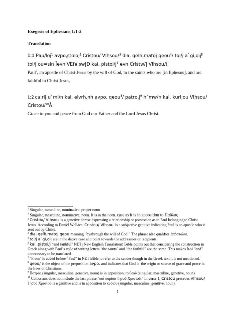 EPHESIANS HANDOUT | PDF | Paul The Apostle | Epistle To The Ephesians