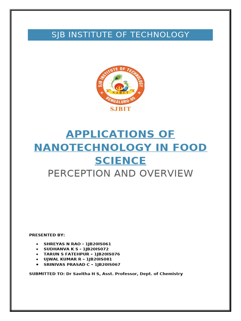 Nanotechnology in Food Science Overview | PDF | Nanotechnology | Biosensor