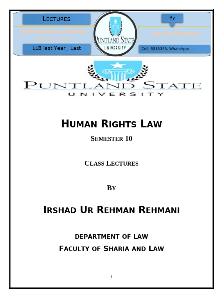 Human Rights Law Overview and History | PDF | Human Rights | Rights