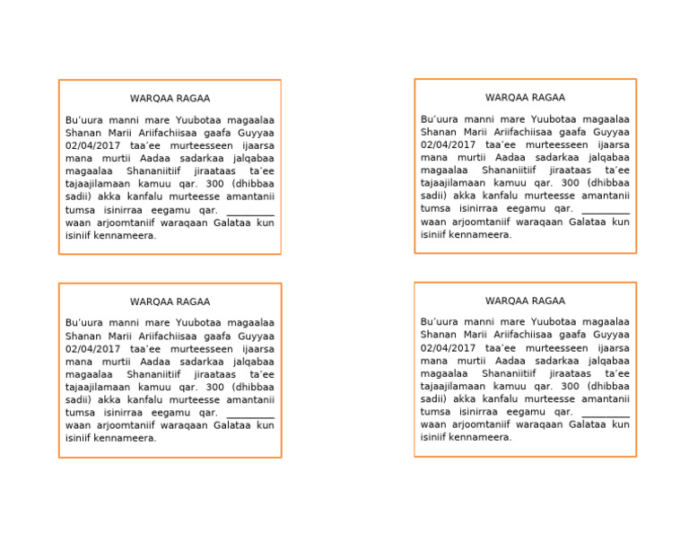 Warqaa Ragaa | PDF