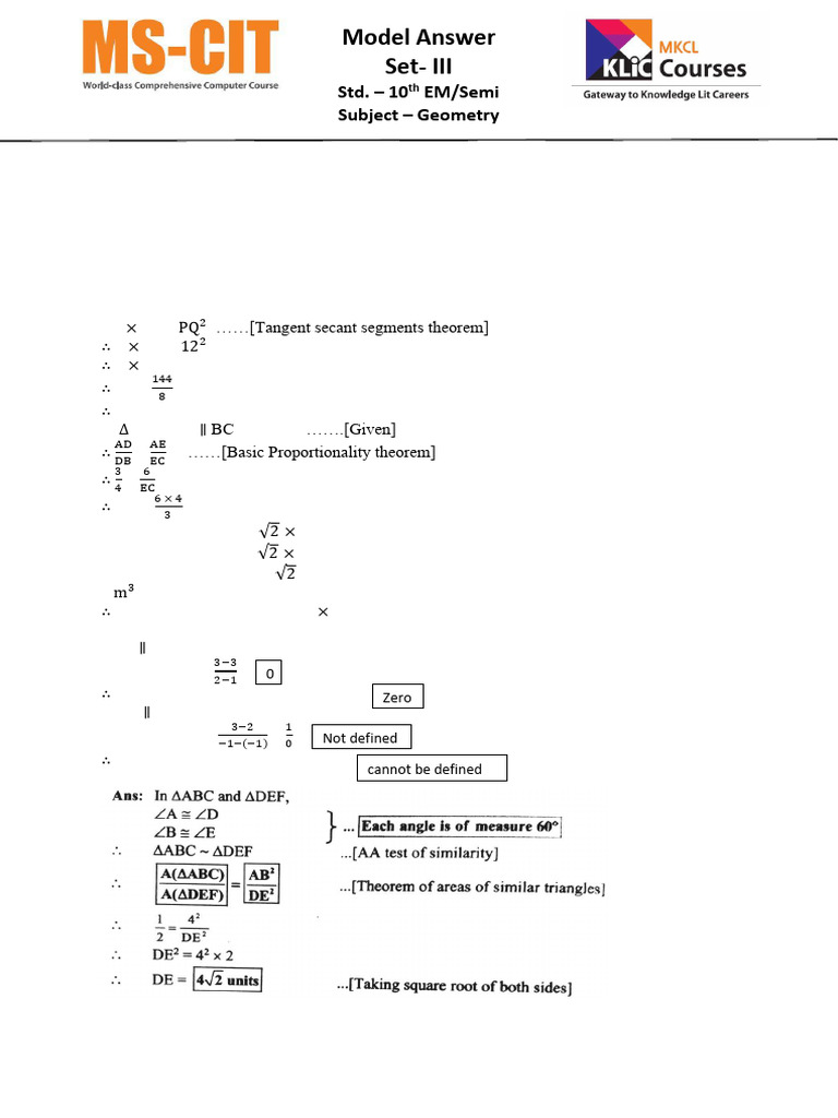 Geometry - Set III MA (24-25) | PDF | Sphere | Slope