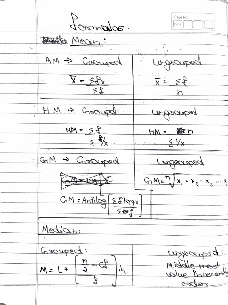 Some Formulas For 1st Puc | PDF