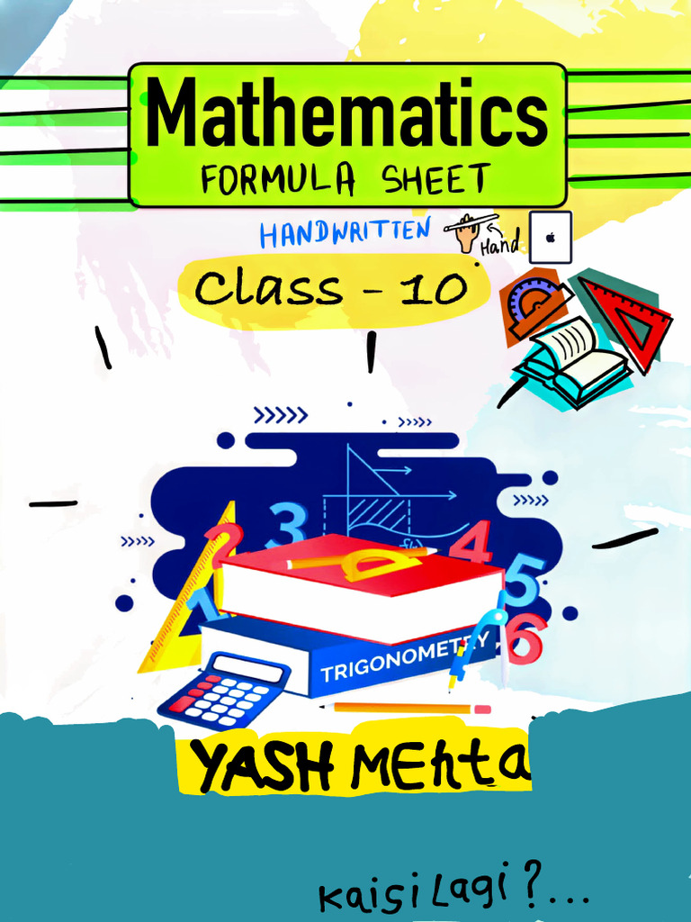 10 Maths Formula Sheet Pdf
