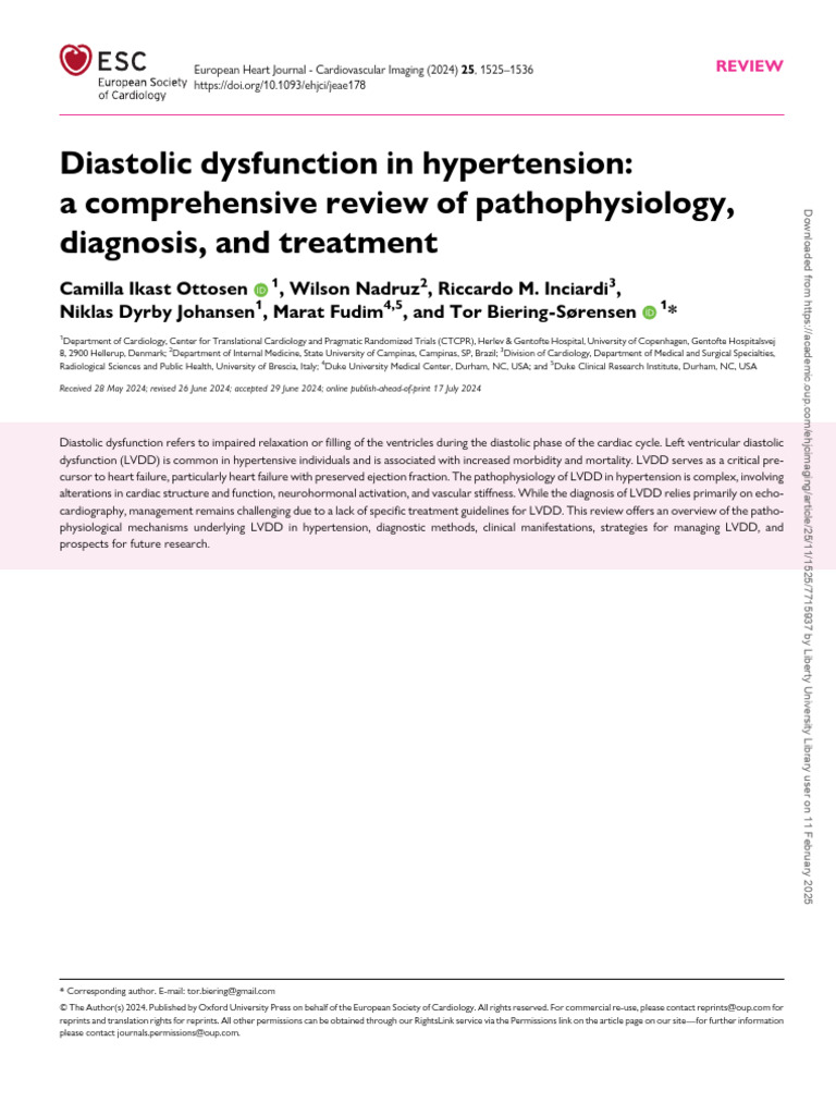 Diastolic Dysfunction | PDF | Diastole | Heart Valve