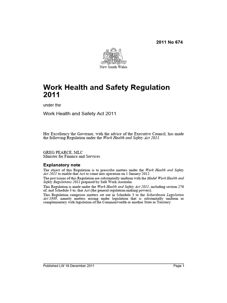 work-health-safety-regulation-2011-3596 | PDF | Occupational Safety And ...