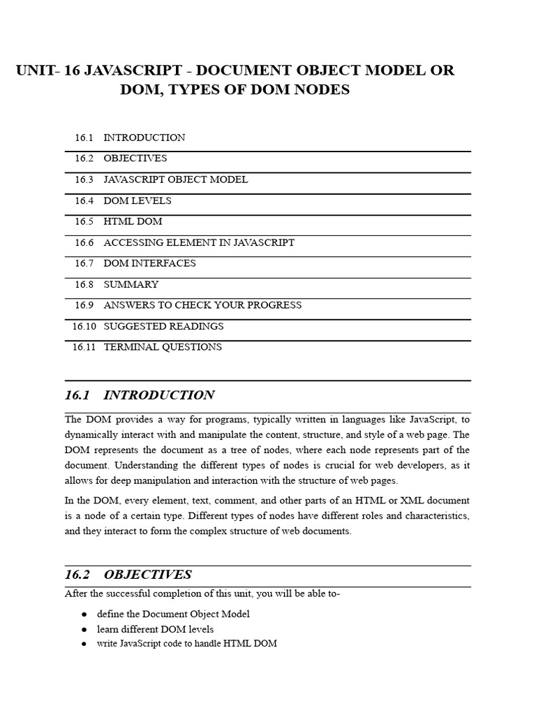 16 JavaScript - Document Object Model or DOM , Typ_241025_142938 | PDF ...