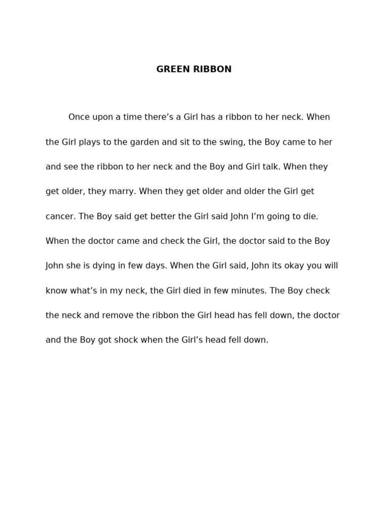 The Green Ribbon Story: A Tragic Tale | PDF