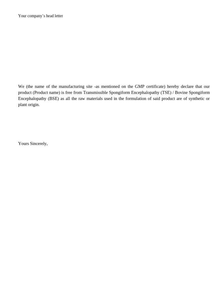 Declaration Tse, Bse | PDF