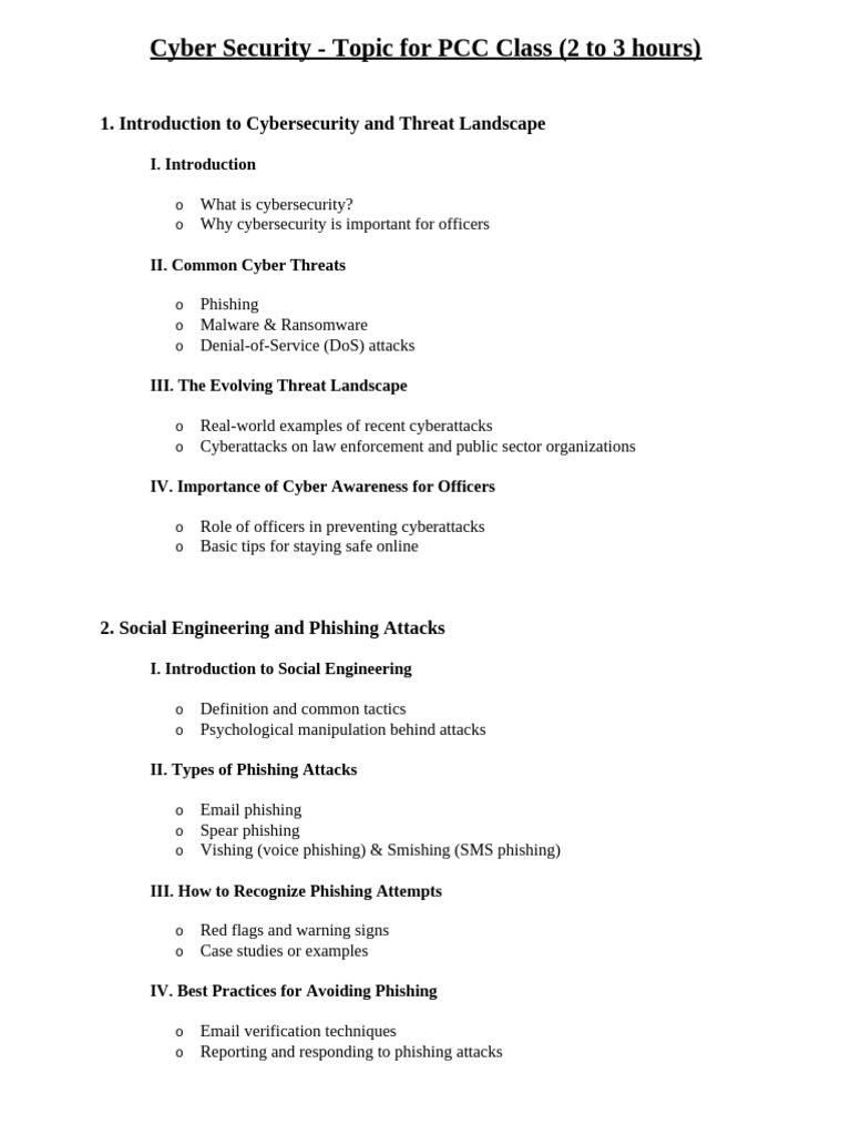 PCC Cybersecurity Training Overview | PDF | Security | Computer Security