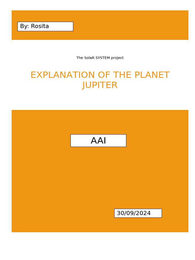 Jupiter: Key Facts for Solar System Project | PDF