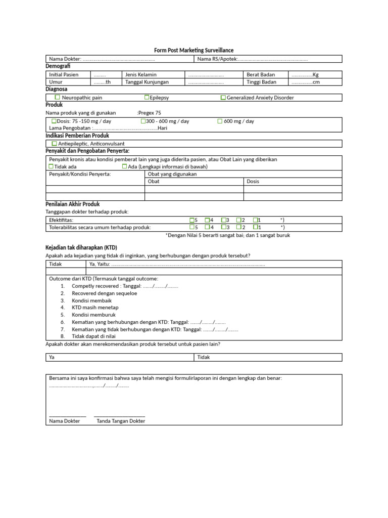 Laporan Penggunaan Pregex 75 mg | PDF