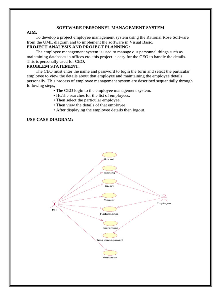 Employee Management System Overview | PDF | Use Case | Systems Engineering