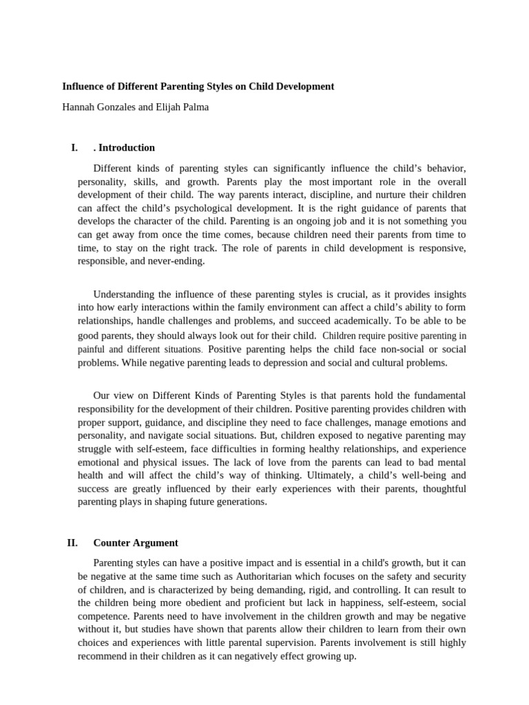Parenting Styles and Child Development | PDF | Parenting | Child Abuse