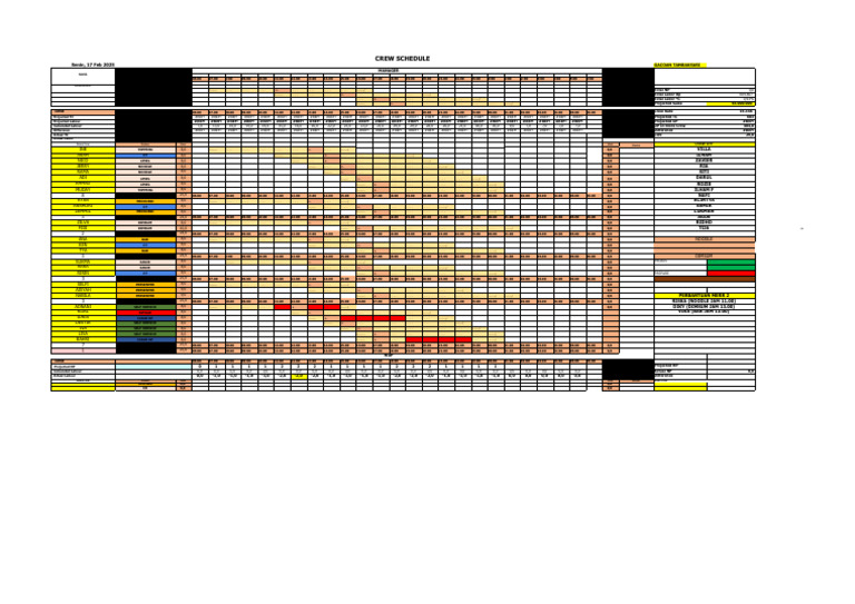 Crew Schedule for February 17, 2025 | PDF