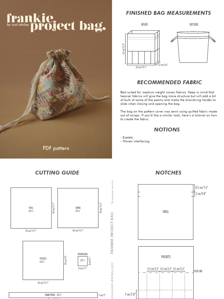 Frankie Project Bag Instructions | PDF | Seam (Sewing) | Sewing