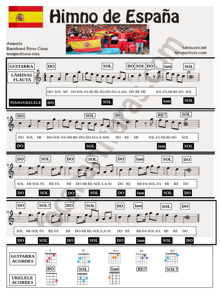Notas do Himno da Espanha para Instrumentos | PDF