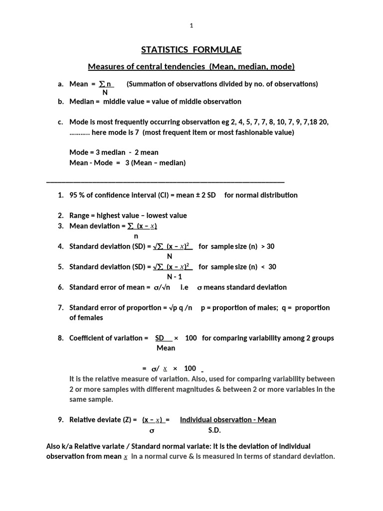 UG STATISTIC NOTES | PDF | Standard Deviation | Mode (Statistics)