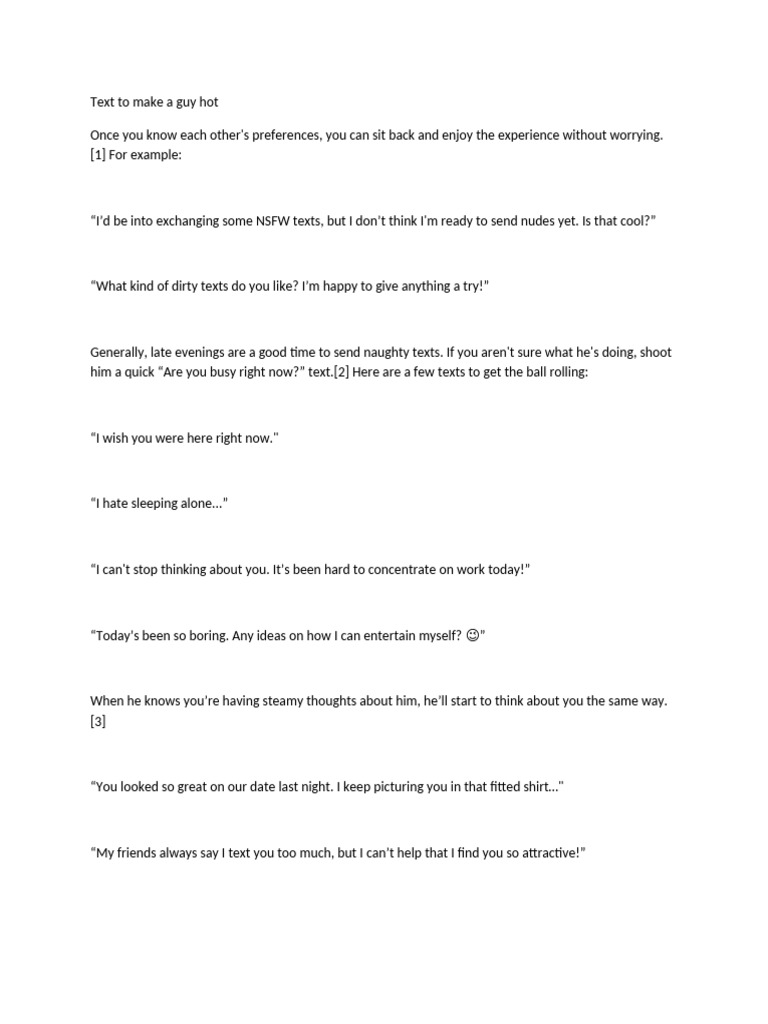 Hot Texts to Turn Him On | PDF