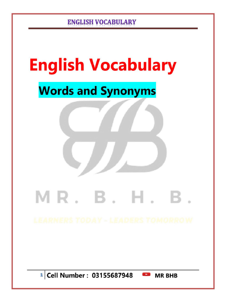 English Vocabulary | PDF