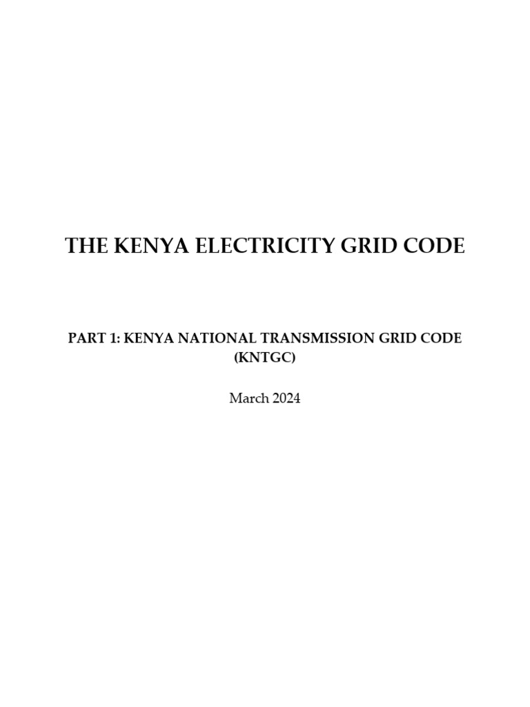 Kenya National Transmission Grid Code | PDF | Electrical Grid | Power ...