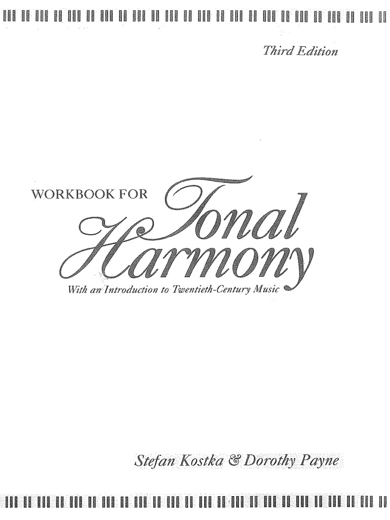 Workbook For Tonal Harmony - Third Edition - S.kostkja-D.payne | PDF