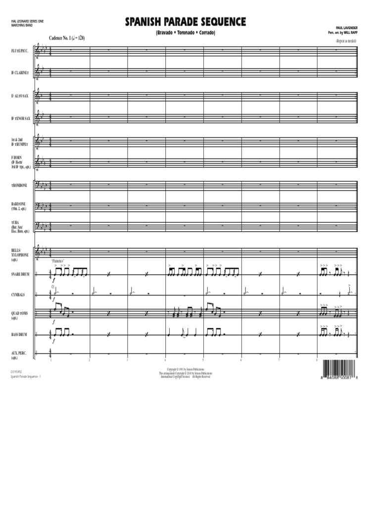 Spanish Parade Sequence Arr. Paul Lavender | PDF