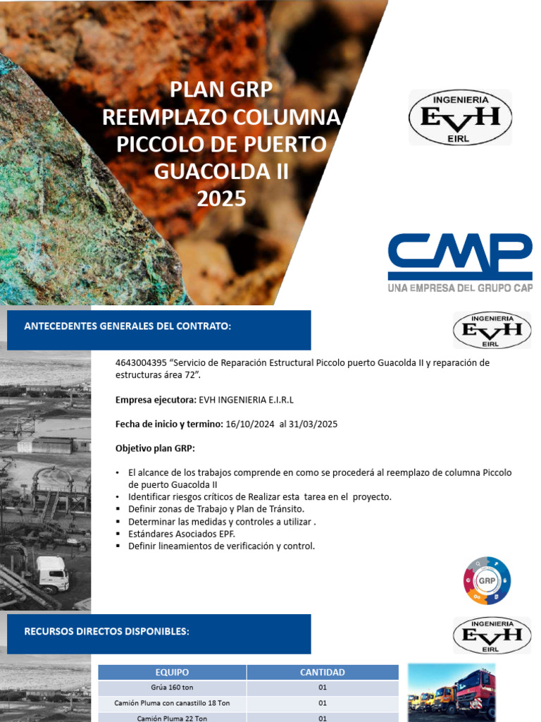 Reemplazo Columna Piccolo de Puerto Guacolda II | PDF