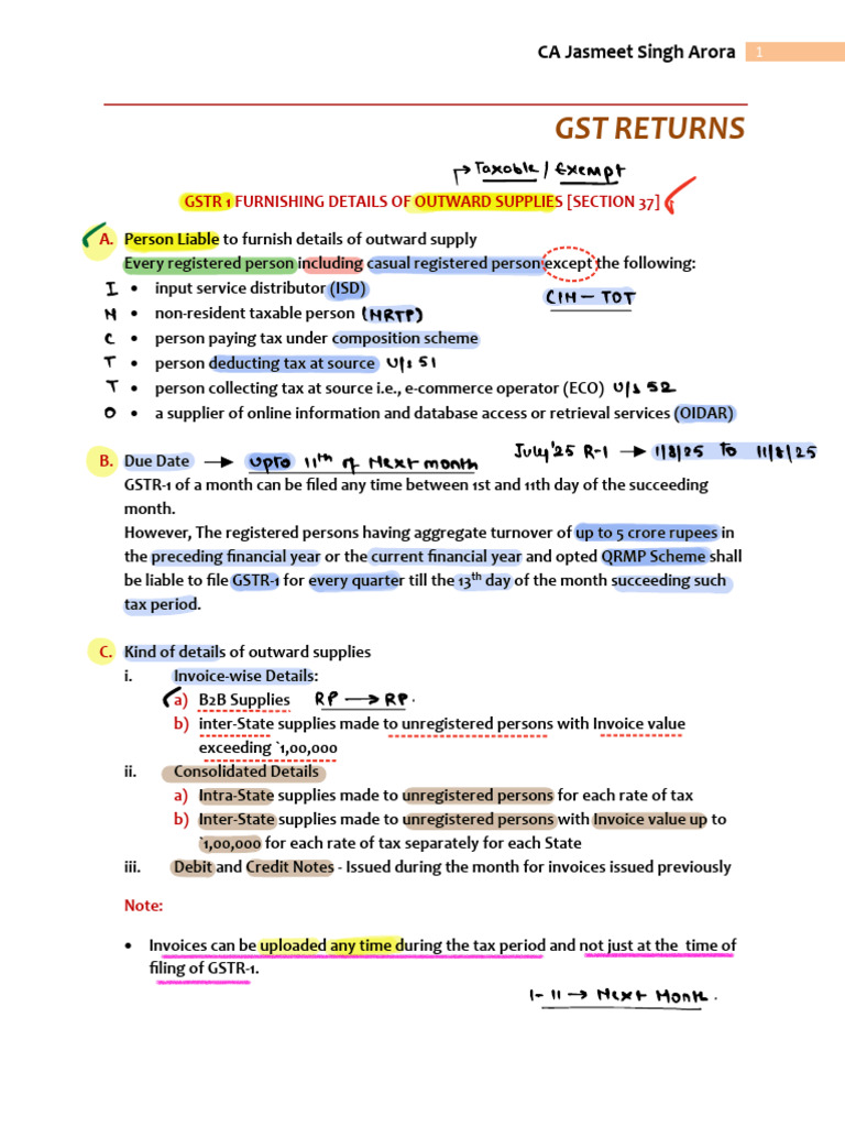 Returns 03 - Notes (Part 01) | PDF | Taxes | Invoice