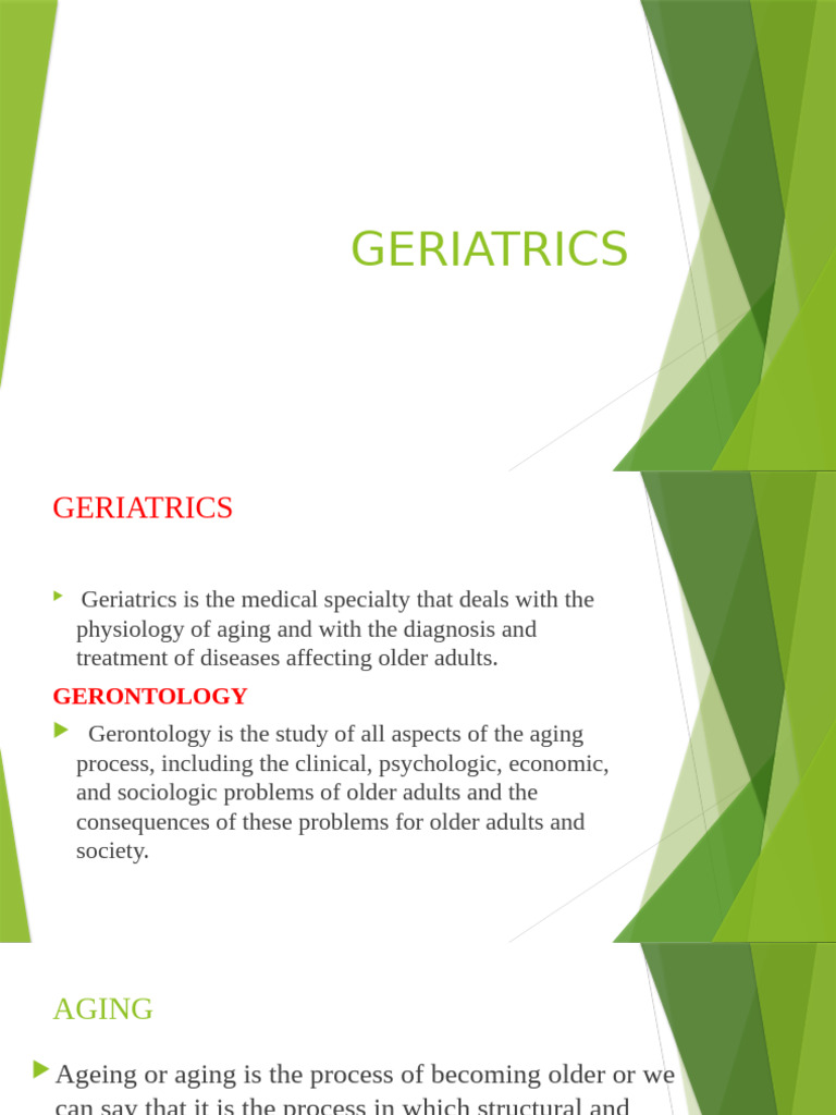 Theories Of Aging In Geriatrics