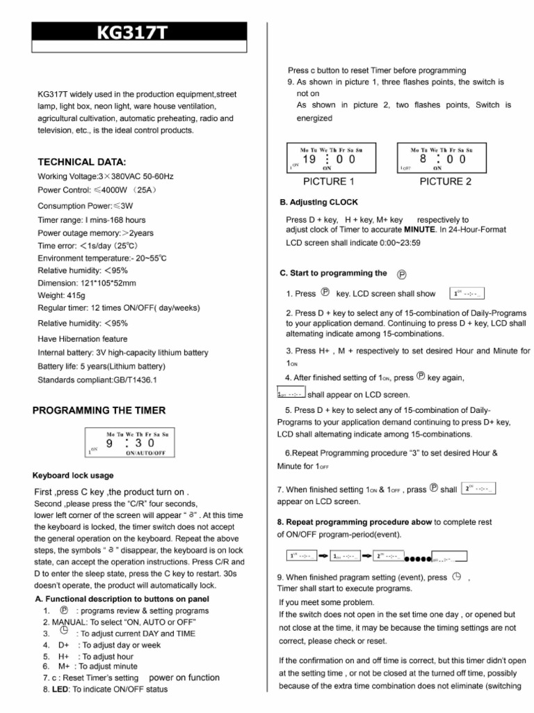 s-01 INSTRUKCJA TIMER | PDF