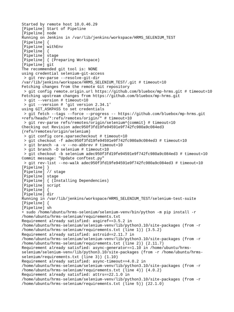 Jenkins Pipeline for HRMS Selenium Tests | PDF | Computing | System ...