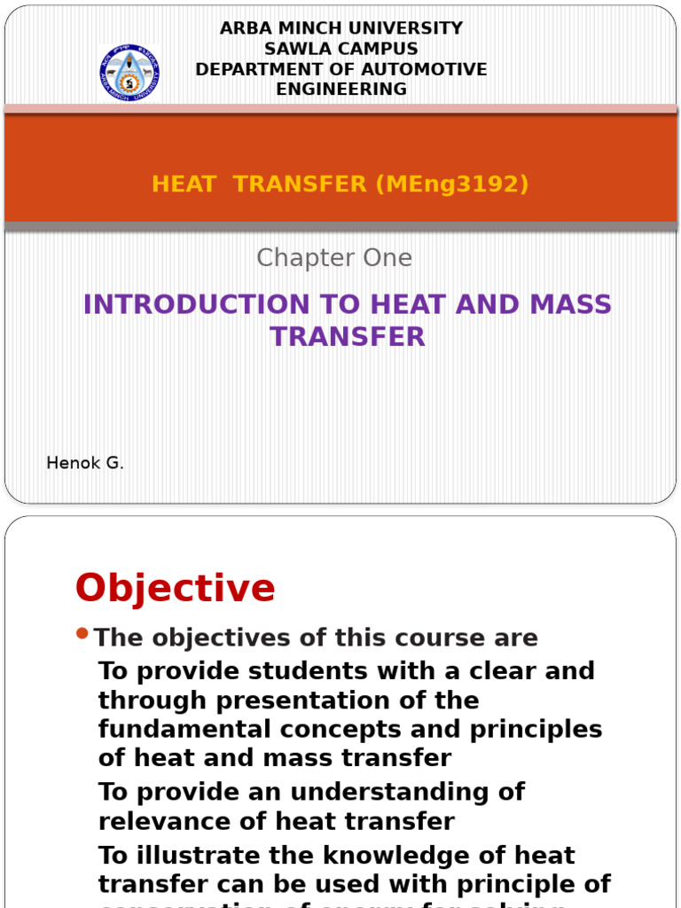 Introduction to Heat and Mass Transfer | PDF | Heat Transfer | Thermal ...